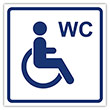 Визуальная пиктограмма «Туалет для инвалидов на кресле-коляске», ДС90 (пленка, 150х150 мм)